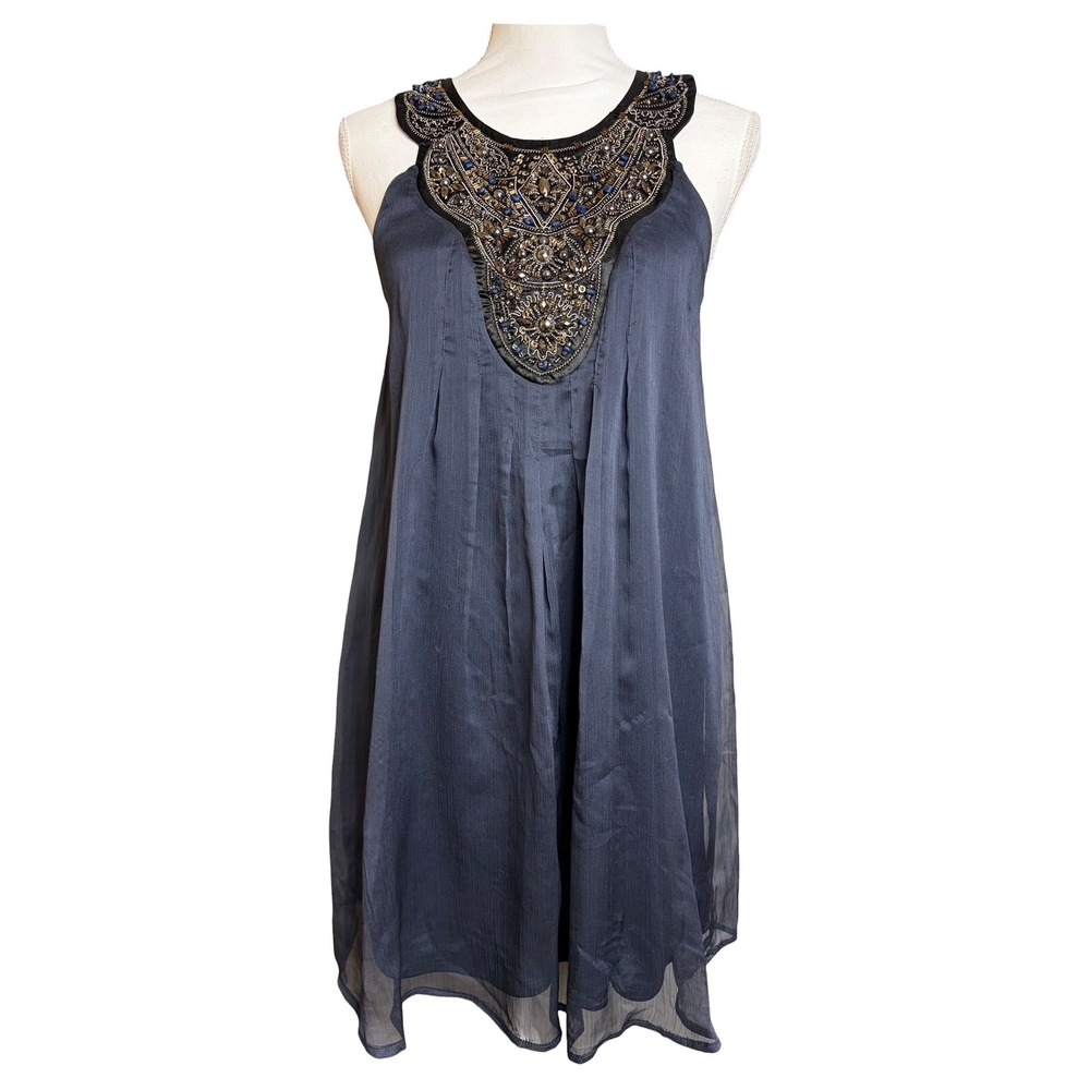 Epilogue Whimsigoth Dress M Purple Beaded Fairy Grunge Dark Romantic Shift